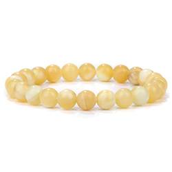 EKFBQBGW Raumdekoration 8 mm Perlenarmband, gelbe Quarzkristallstein-Armbänder for Damen und Herren, Tigerauge-Armreifen, Schmuck, 4. Citrin, 19 cm (Color : 3.yellow Stone, Size : 17cm) von EKFBQBGW