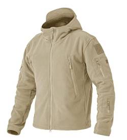 EKLENTSON Tactical Jacke Herren Winddichte Fleecejacke Piloten Herrenjacke Army Combat Feldjacke mit Reissverschluss, (Beige, M) von EKLENTSON