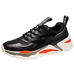 EKsma Herren Laufschuhe, leichte, atmungsaktive Wanderschuhe, rutschfeste Sport-Fitness- und Joggingschuhe(Black,EU 46) von EKsma