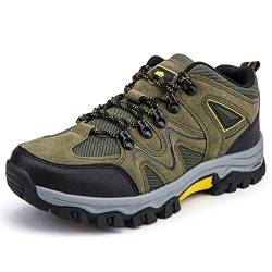 EKsma Herren Niedrige Höhe Atmungsaktive Outdoor Wanderschuhe rutschfeste Trekking Camping Walking Schuhe(Dark Green,EU 44) von EKsma