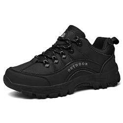 Herren Wanderschuhe mit niedriger Leibhöhe, leichte, atmungsaktive Outdoor-Reise-, Camping- und Kletterschuhe, Wanderschuhe, Trailrunning-Schuhe(Black,EU 44) von EKsma