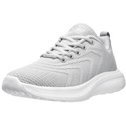 ELAPHURUS Damen Sneaker Atmungsaktiv Hallenturnschuhe Leicht Fitnessschuhe Walking Sportschuhe,Grau,36 EU von ELAPHURUS