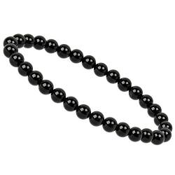 ELEDORO Stretch Armband aus echten Edelstein-Perlen (6mm) – Perlenarmband für stilvolle Eleganz (Onyx) von ELEDORO