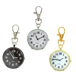 ELEOUTI 3St Taschenuhr Herrenuhren Uhr mit Schlüsselschnalle Auto schlüssel Halter Herrenarmbanduhren Frauen Uhren schlüsselanhänger schlüsselringe Brustuhr Schlüsselschnalle Zinklegierung von ELEOUTI