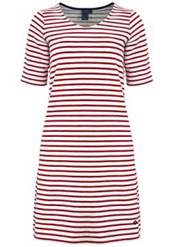 ELKLINE Damen Kleid Makemyday | Streifen Kurzarm Jerseykleid Sweatkleid | 2059015, Farbe:white-red, Größe:40 von ELKLINE