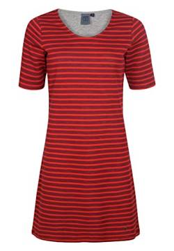 ELKLINE Damen Kleid Makemyday | Streifen Kurzarm Jerseykleid Sweatkleid | 2059015, Farbe:syrahred-auraorange, Größe:38 von ELKLINE