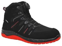 ELTEN Sicherheitsschuhe Maddox BOA black-red Mid ESD S3S, Damen und Herren, Textil, Stahlkappe, leicht, sportlich Schwarz,Rot42 von ELTEN