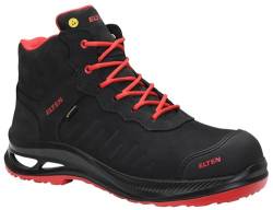 ELTEN Sicherheitsschuhe Stewart XXG Pro GTX Black-red Mid ESD S3 HI CI, Damen und Herren, Leder, Kunststoffkappe (Leichter als Stahlkappe), leicht, klassisch Schwarz,Rot42 von ELTEN