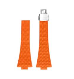 EMAIGlPO 11 mm 12 mm konvexes FKM-Armband, passend for Tissot PRX Series Super Player 35 mm 40 mm Fluorkautschuk-Schnellverschluss-Uhrenarmband mit Schmetterlingsschnalle(Orange,12mm) von EMAIGlPO