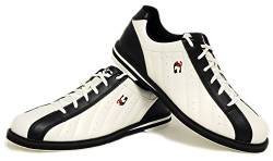 Bowling-Schuhe, 3G Kicks, Damen und Herren, für Rechts- und Linkshänder in 7 Farben Schuhgröße 36-48 (weiß-schwarz, 39 (US 6.5)) von EMAX Bowling Service GmbH MAXIMIZE YOUR GAME