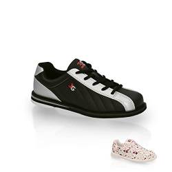 Bowling-Schuhe | 3G | Kicks – Sportlich moderner Schuh für Damen, Herren und Kinder | Ideal für Freizeit- und Hobbyspieler | Silber/Schwarz - Größe: 41 von EMAX Bowling Service GmbH MAXIMIZE YOUR GAME