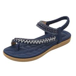 EMAlusher Sandalen Weiss Damen, Sommer Pantoletten Damen, Open Toe Badelatschen Komfortabel Sandalen Freizeit Pantoletten Trendy Sommersandaletten Outdoor Strand Sandaletten Hausschuhe von EMAlusher