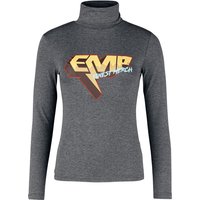 EMP Stage Collection Langarmshirt - Rollkragenshirt mit EMP-Print - S bis 5XL - für Damen - Größe S - grau meliert von EMP Stage Collection