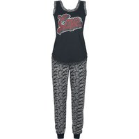 EMP Stage Collection Schlafanzug - Pyjama mit Retro EMP Print - S bis XL - für Damen - Größe M - schwarz von EMP Stage Collection