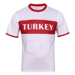 ENJMEIAO 2024 Europapokal Fußball T Shirt Kurzarm Fanshirt Trainingsshirt Stretch Casual Atmungsaktiv Bedrucken Fussballtrikot Herren Damen America's Cup Sport Shirt Türkei M von ENJMEIAO