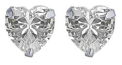 ENTREPLATA Ohrringe aus 925er-Sterlingsilber, für Damen, Mädchen, Brautgeschenk, Valentinstagsgeschenk, glänzend, Zirkonia, Herz, 8 mm. von ENTREPLATA