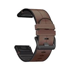 EPANO 22 x 26 mm Leder-Silikon-Smartwatch-Armband für Garmin Fenix 7 7X 6X 6 Pro 5X 5 Plus 3HR 935 MK2 Uhrenarmband Quick Easyfit Armband, 26mm For Fenix 6X 6XPro, Achat von EPANO