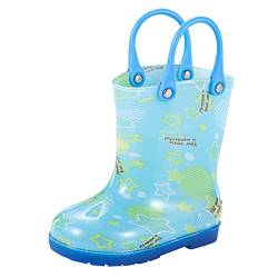 EQWIGKEIT Gummistiefel Kinder Barfußschuhe wasserdichte Gummischuhe Kurze Regen Stiefel Gummi Babyschuhe Cartoon Regenschuhe rutschfest Regenstiefel Federleicht Gartenstiefel für Jungen Und Mädchen von EQWIGKEIT