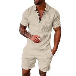 Herren Trainingsanzug Set Lässig Sportanzug Casual T Shirts Und Kurze Hose Jogginganzug Herren Set Baggy Freizeitanzug 2 Teiliges Bedruckter Polo Hemd Set Casual Sommer Anzug Herren von EQWIGKEIT