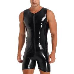 Sexy Unterwäsche Für Mann Latex Dessous Erotisch Leder Oberteil Wetlook Unterhemd Leder Ärmellose Westen Reine Farbe Interesse Shirts Reizwäsche Für Sex Stretch Hemd Tops Slim Fit Tank Top von EQWIGKEIT