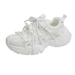 ERICAT Damen Bequeme Trainer Mode Vielseitig Casual Mesh Dicke Boden Höhe Erhöhung Sportschuhe Atmungsaktiv Retro Leichtgewicht Walking Sportschuhe von ERICAT