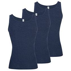 ESGE - Jeans - Herren Unterhemd - im 3er Spar-Pack - Sport-Jacke Feinripp Größe 5 bis 9 - Dunkelblau und Schwarz (5, 3 X Marine) von ESGE