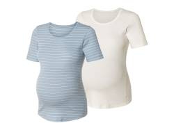 esmara® Damen Umstands-T-Shirts, 2 Stück, in modischer Ripp-Qualität von ESMARA