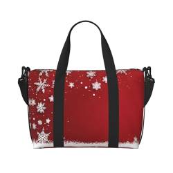 Turnbeutel mit Weihnachtsdruck für Damen, Wochenendtasche, Übernachtungstasche, persönliche Gegenstände, Schultertasche für Damen und Herren, Einheitsgröße, Schwarz , Einheitsgröße von ESNAIUVCD