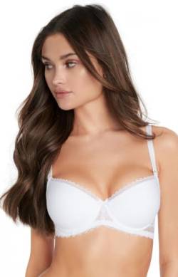 ESOTIQ Damen Push-Up BH Kassidy Basic | Vorgeformte Cups und herausnehmbare Kissen für EIN traumhaftes Dekolleté | abnehmbare Träger,Weiß,75G von ESOTIQ