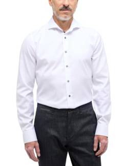 eterna Langarm Hemd Slim Fit Twill unifarben,42,weiss von ETERNA