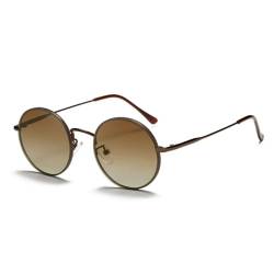 ETETGVG Luxus Metall Oval Sonnenbrille Männer Mode UV400 Sonnenbrille Für Frauen, WPGJ004 Kaffee, Einheitsgröße von ETETGVG