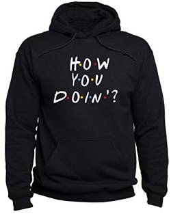 EUGINE DREAM How You Doin Joey Tribbiani Friends Gift Unisex Kapuzenpullover Schwarz L von EUGINE DREAM