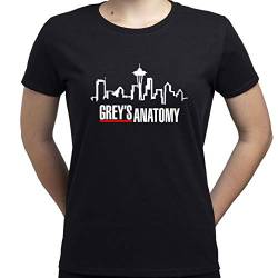 Grey's Anatomy Logo Grey Anatomy Shirt Damen T-Shirt Schwarz L von EUGINE DREAM