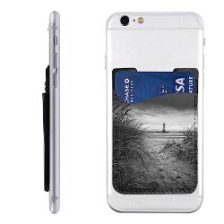 EVANEM Sand Dunes Printed Phone Card Holder Secure Credit Card Holder Id Card Pouch Case Leather Phone Wallet Card Holder For All Smartphones, White, One Size, weiß, Einheitsgröße von EVANEM