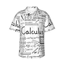 Mathe Geometrie Geek Calculus Printed Herren Hawaii-Hemden Button Down Casual Kurzarm Sommer Strand Shirts Tops, Schwarz, L von EVANEM