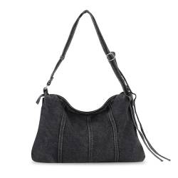 EVEOUT Denim Umhängetaschen Vintage Denim Tote Tasche Schultertaschen Jeans Shopper Handtaschen mit Riemen von EVEOUT