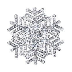 EVER FAITH Schneeflocke Brosche Anstecknadel für Damen Kristall Winter Schneeflocke Klar von EVER FAITH