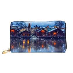 EVIUS Weihnachtsbaum Winter bedruckte Geldbörse Frauen lange Stil Clutch Tasche Outdoor Geldklammer Reise Brieftasche Halter Reißverschluss umherum, einfach zu tragen, modisch und schön, Winter, von EVIUS