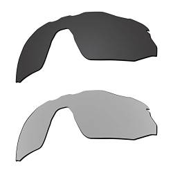 EZReplace Ersatzgläser für Oakley Radar EV Advancer OO9442 Sonnenbrille (polarisierte Gläser) – passend für Oakley Radar EV Advancer Frame (Carbon Black + Metal Silver), Carbon Schwarz + Metall von EZReplace