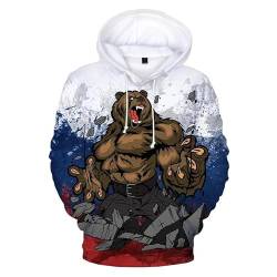 East-hai-buy 3D Russland Bär Russische Flagge Gedruckt Hoodie Sweatshirts Männer Jacke Mantel Mode Lässig Übergroßen Pullover Top Harajuku Streetwear color1,M von East-hai-buy
