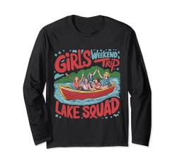 Wochenendtrip Lake Squad Abenteuerboot für Mädchen Langarmshirt von EatSleepFind