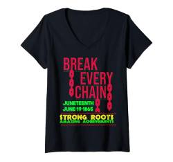 Damen Juneteenth Celebrate Freedom Family Fun Herren Damen Mädchen Jungen T-Shirt mit V-Ausschnitt von Ebony Fuller Shopp