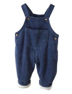 Echinodon Baby Cord-Latzhose mit Samtfutter Kleinkind Jungen Mädchen Hose C-Blau 10 von Echinodon