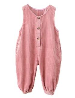 Echinodon Baby Overall Jungen Mädchen Cord Latzhose Herbst Baumwolle Hose Frühling Rosa 86 von Echinodon