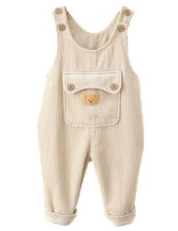 Echinodon Overall Baby Jungen Mädchen Cord Latzhose mit Tasche Herbst Frühling Baumwolle Hose Beige 86 von Echinodon