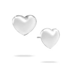 ECHTZEIT Ohrstecker in Herzform aus Edelstahl für Damen - 1,1 cm lang - Puffy Heart von Echtzeit