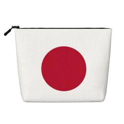 Make-up-Tasche mit japanischer Flagge, tragbare Kosmetiktasche, Kulturbeutel, geräumiger Reise-Make-up-Organizer, Schwarz , Einheitsgröße von EdWal