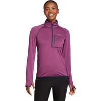 Eddie Bauer ® HIGH ROUTE GRID Fleeceshirt mit 1/4 Reissverschluss Damen Violett Gr. L von Eddie Bauer