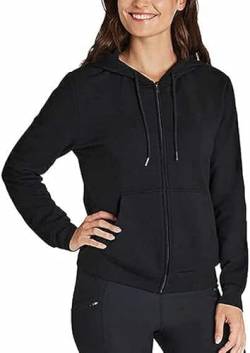 Eddie Bauer Damen Größe XL Damen Supersoft Full Zip Hoodie Schwarz, schwarz, XL von Eddie Bauer