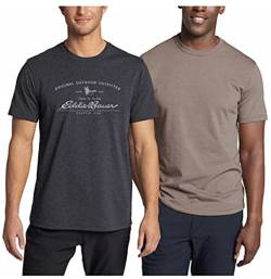 Eddie Bauer Men's Graphic & Solid Tee Shirt, 2-Pack (Gray Graphic/Brown Solid, XX-Large Tall) von Eddie Bauer